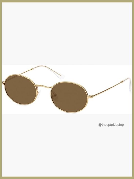 Retro Oval Metal Sunglasses with UV400 Protection main image 4